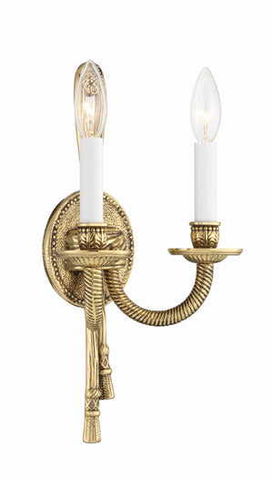 Crystorama 2 Light Olde Brass Cast Sconce 650-OB