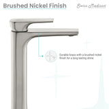 Monaco Single Hole, Single-Handle, High Arc Bathroom Faucet in Brushed Nickel