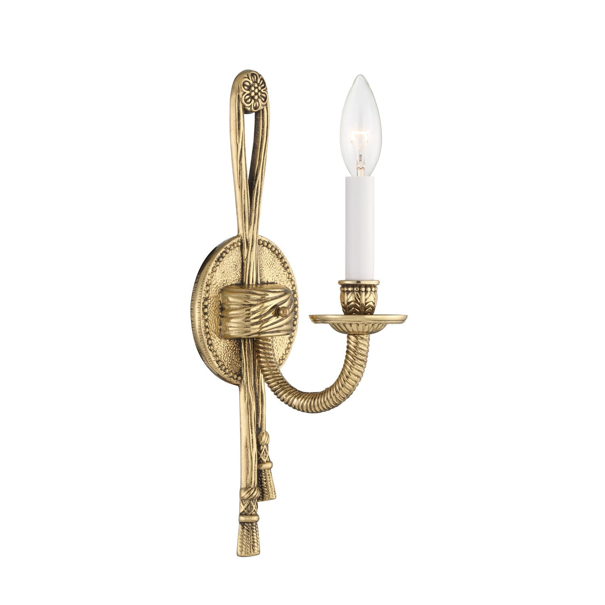 Crystorama 1 Light Olde Brass Cast Sconce 651-OB