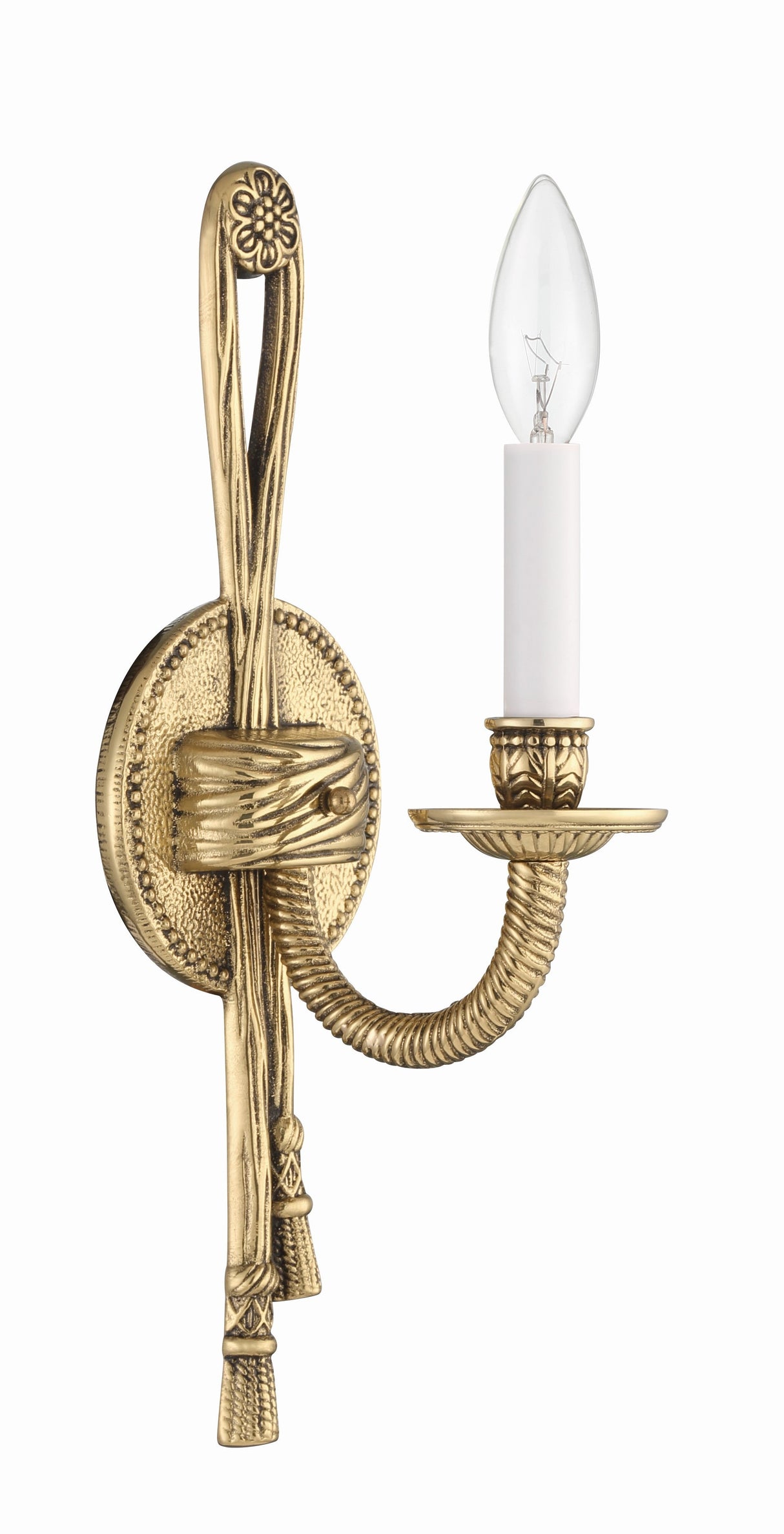 Crystorama 1 Light Olde Brass Cast Sconce 651-OB