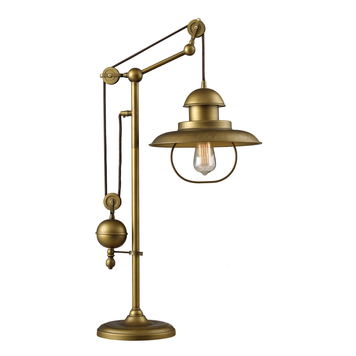 Elk 65100-1 Farmhouse Adjustable Table Lamp in Antique Brass (D2252)
