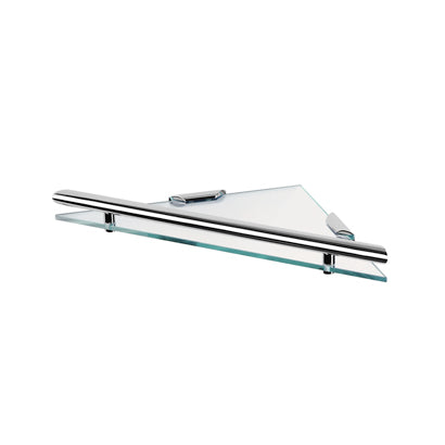Triangular Clear Glass Bathroom Shelf
