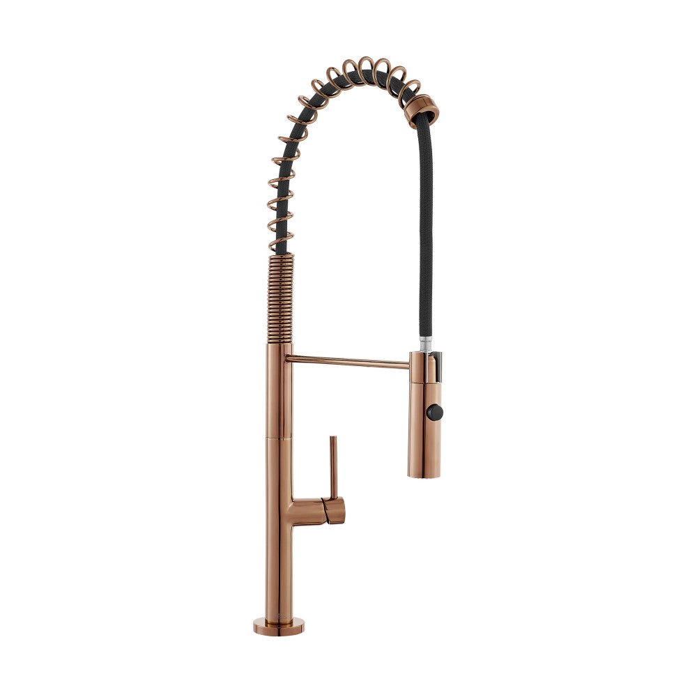 Chalet Single Handle, Pull-Down Kitchen Faucet in Rose Gold