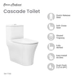 Cascade One-Piece Compact Toilet Dual-Flush 1.1/1.6”