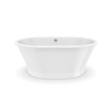 MAAX 103901-000-002-100 Brioso 6042 AcrylX Freestanding Center Drain Bathtub in White with White Skirt