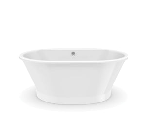 MAAX 103901-000-002-100 Brioso 6042 AcrylX Freestanding Center Drain Bathtub in White with White Skirt