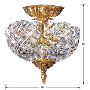 Crystorama 2 Light Olde Brass Cast Semi Flush Mount 66-CT-OB