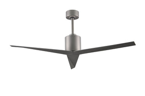 Matthews Fan EK-BN-BN Eliza 3-blade paddle fan in Brushed Nickel finish with brushed nickel all-weather ABS blades. Optimized for wet locations.