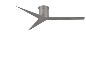 Matthews Fan EKH-BN-BN Eliza-H 3-blade ceiling mount paddle fan in Brushed Nickel finish with brushed nickel ABS blades.