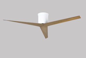 Matthews Fan EKH-WH-GA Eliza-H 3-blade ceiling mount paddle fan in Gloss White finish with gray ash ABS blades.