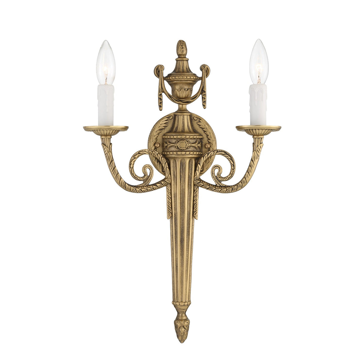 Crystorama 2 Light Matte Brass Cast Sconce 662-MB