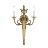 Crystorama 2 Light Matte Brass Cast Sconce 662-MB