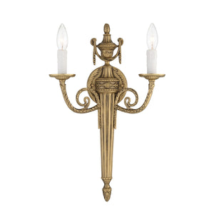 Crystorama 2 Light Matte Brass Cast Sconce 662-MB