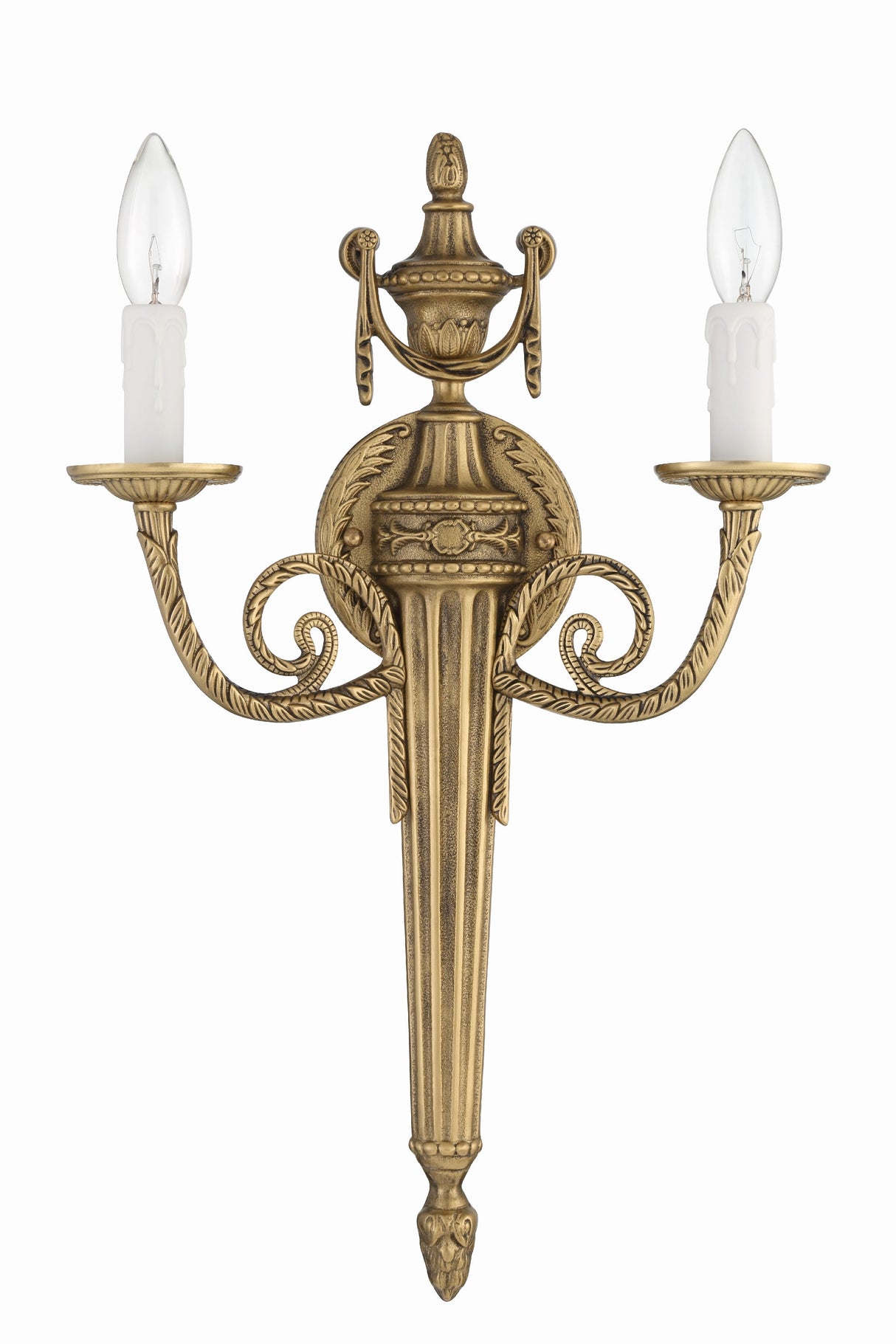 Crystorama 2 Light Matte Brass Cast Sconce 662-MB