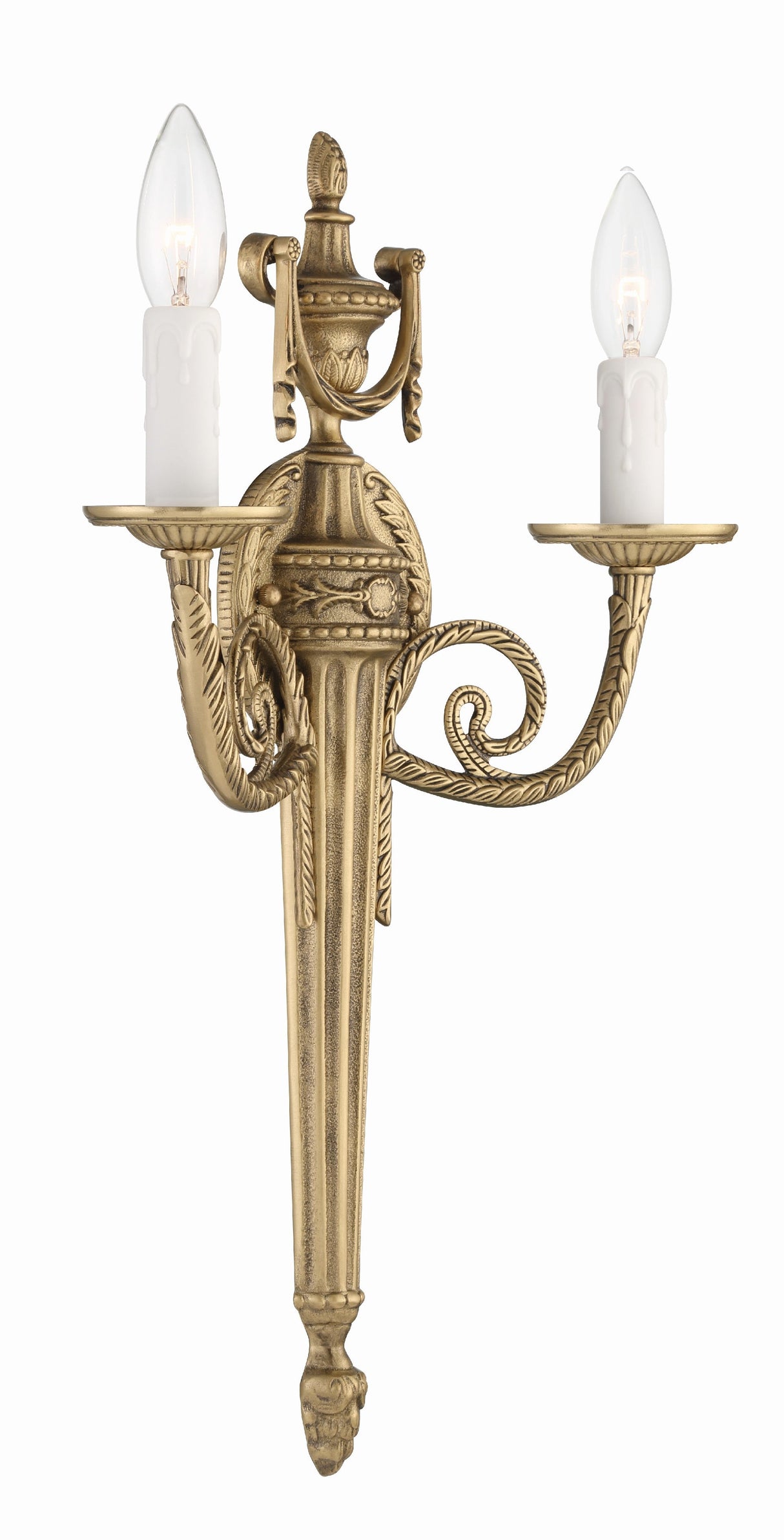 Crystorama 2 Light Matte Brass Cast Sconce 662-MB