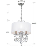 Othello 3 Light Clear Crystal Polished Chrome Mini Chandelier 6623-CH-CL-MWP