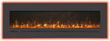Amantii WM-FML-72-7823-STL Wall Mount / Flush Mount - 72" Electric Fireplace with a Steel Surround and Glass Media