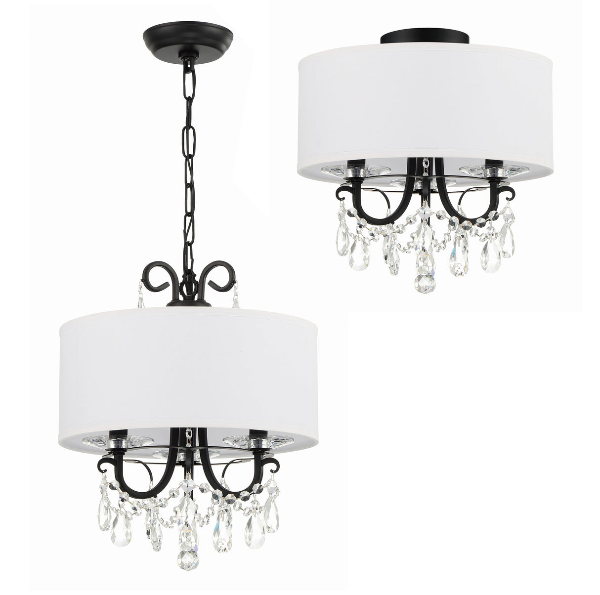 Othello 3 Light Clear Crystal Polished Chrome Mini Chandelier 6623-CH-CL-MWP