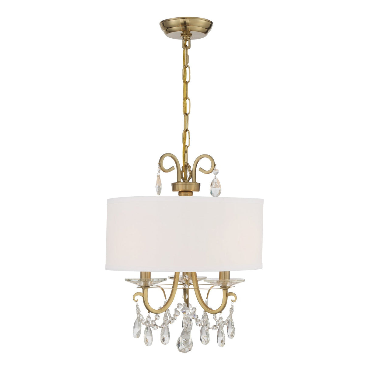 Othello 3 Light Vibrant Gold Mini Chandelier 6623-VG-CL-MWP