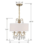 Othello 3 Light Clear Crystal Polished Chrome Mini Chandelier 6623-CH-CL-MWP