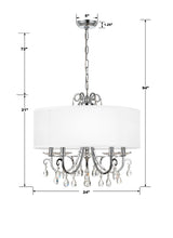 Othello 5 Light Clear Crystal Polished Chrome Chandelier 6625-CH-CL-MWP