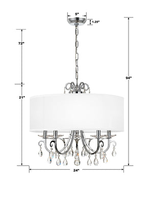 Othello 5 Light Clear Crystal Polished Chrome Chandelier 6625-CH-CL-MWP