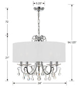 Othello 5 Light Swarovski Strass Crystal Polished Chrome Chandelier 6625-CH-CL-S