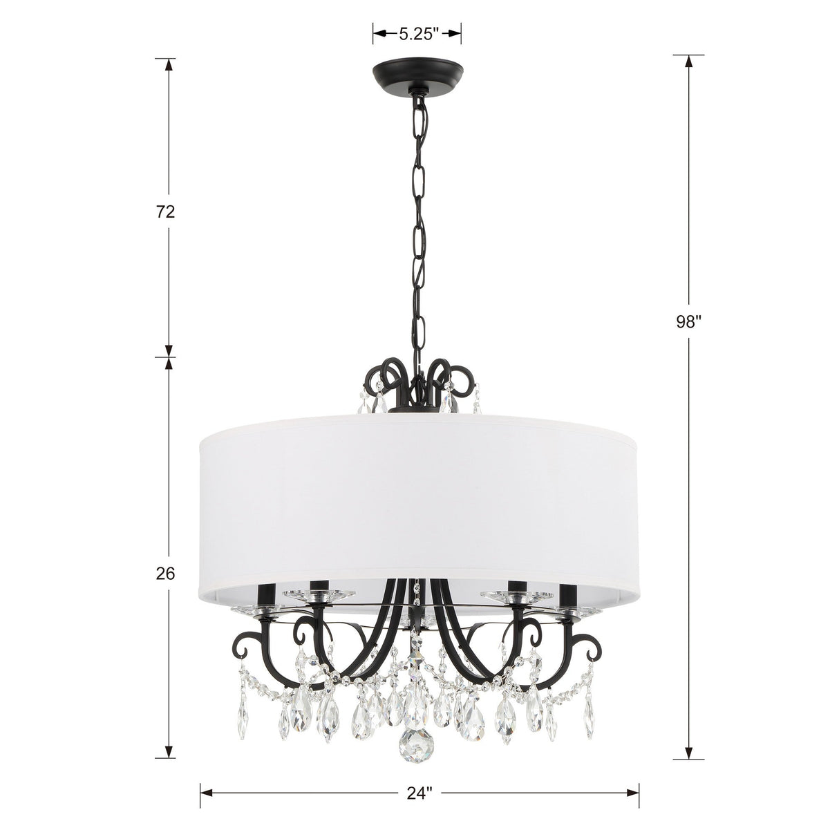 Othello 5 Light Clear Crystal Polished Chrome Chandelier 6625-CH-CL-MWP