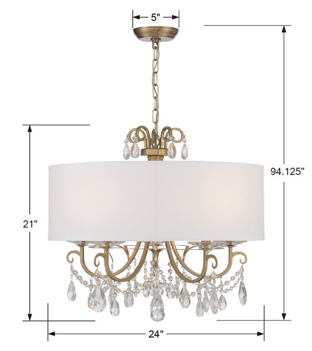 Othello 5 Light Clear Crystal Polished Chrome Chandelier 6625-CH-CL-MWP