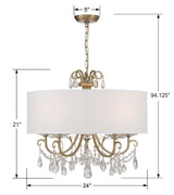 Othello 5 Light Clear Crystal Polished Chrome Chandelier 6625-CH-CL-MWP