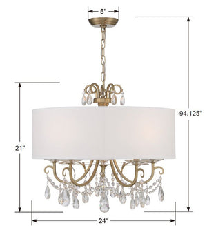 Othello 5 Light Swarovski Strass Crystal Polished Chrome Chandelier 6625-CH-CL-S