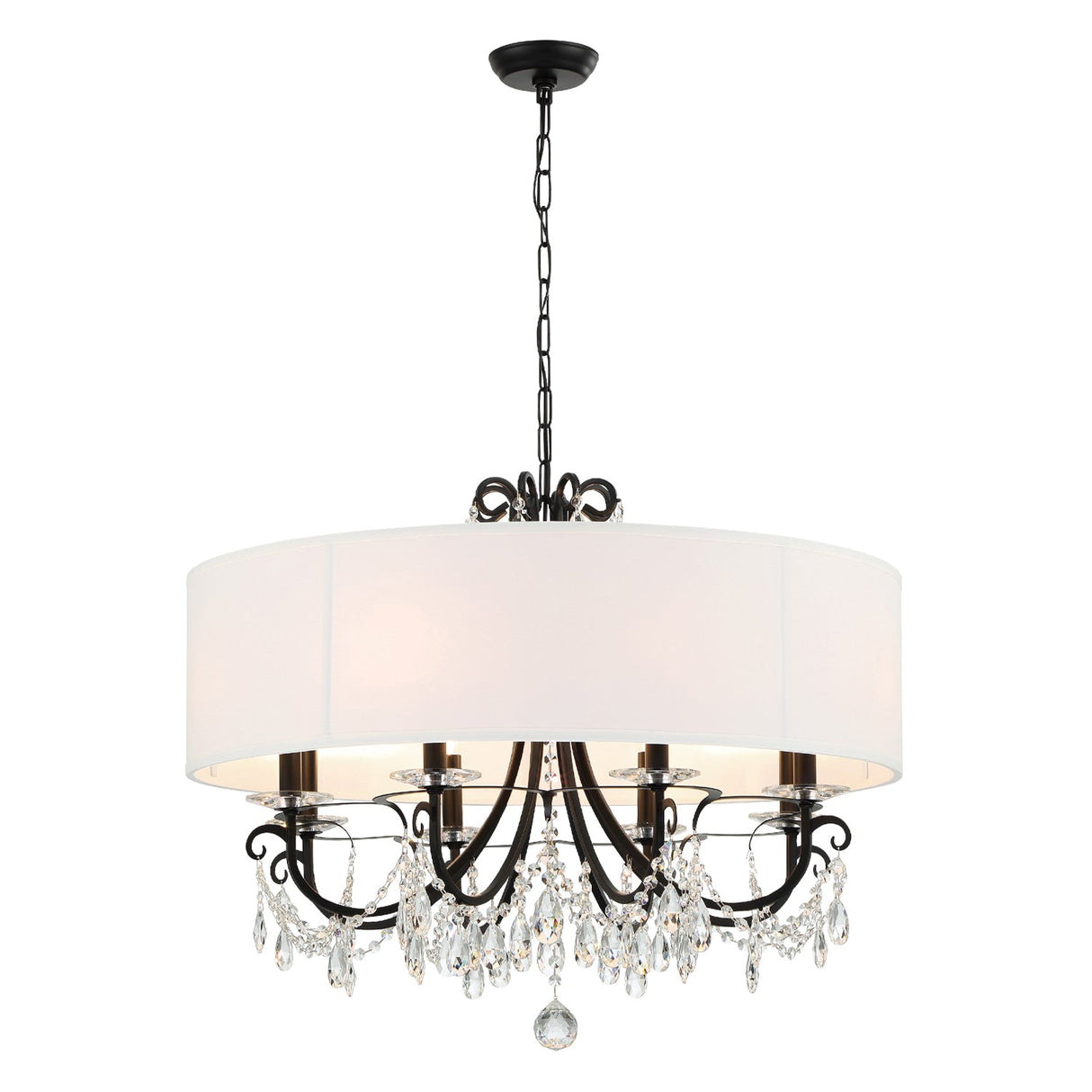 Othello 8 Light Matte Black Chandelier 6628-MK-CL-MWP