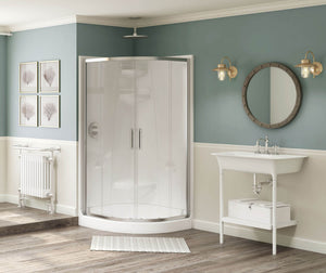 MAAX 137445-900-084-000 Radia Neo-round 40 x 40 x 71 ½ in. 6mm Sliding Shower Door for Corner Installation with Clear glass in Chrome