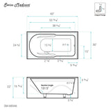 Ivy 60" X 30" Right-Hand Drain Alcove Bathtub with Apron