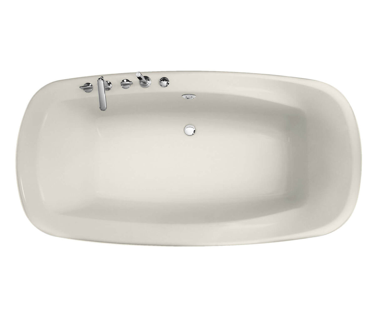 MAAX 101317-094-007 Eterne 7236 Acrylic Drop-in Center Drain Combined Hydromax & Aerofeel Bathtub in Biscuit