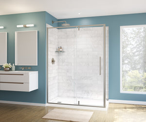 MAAX 135326-900-305-000 Uptown 57-59 x 76 in. 8 mm Pivot Shower Door for Alcove Installation with Clear glass in Brushed Nickel