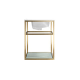 Pierre 30 Single, Open Shelf, Gold Metal Frame Bathroom Vanity