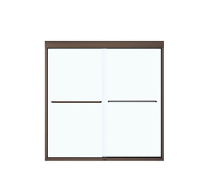 MAAX 135661-900-172-000 Aura 55-59 x 57 in. 6 mm Sliding Tub Door for Alcove Installation with Clear glass in Dark Bronze