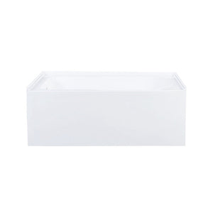 Voltaire 54 x 30 Skirted Left Drain Soaking Apron Bathtub in Glossy White with Integrated Overflow and Armrest, Drain Included