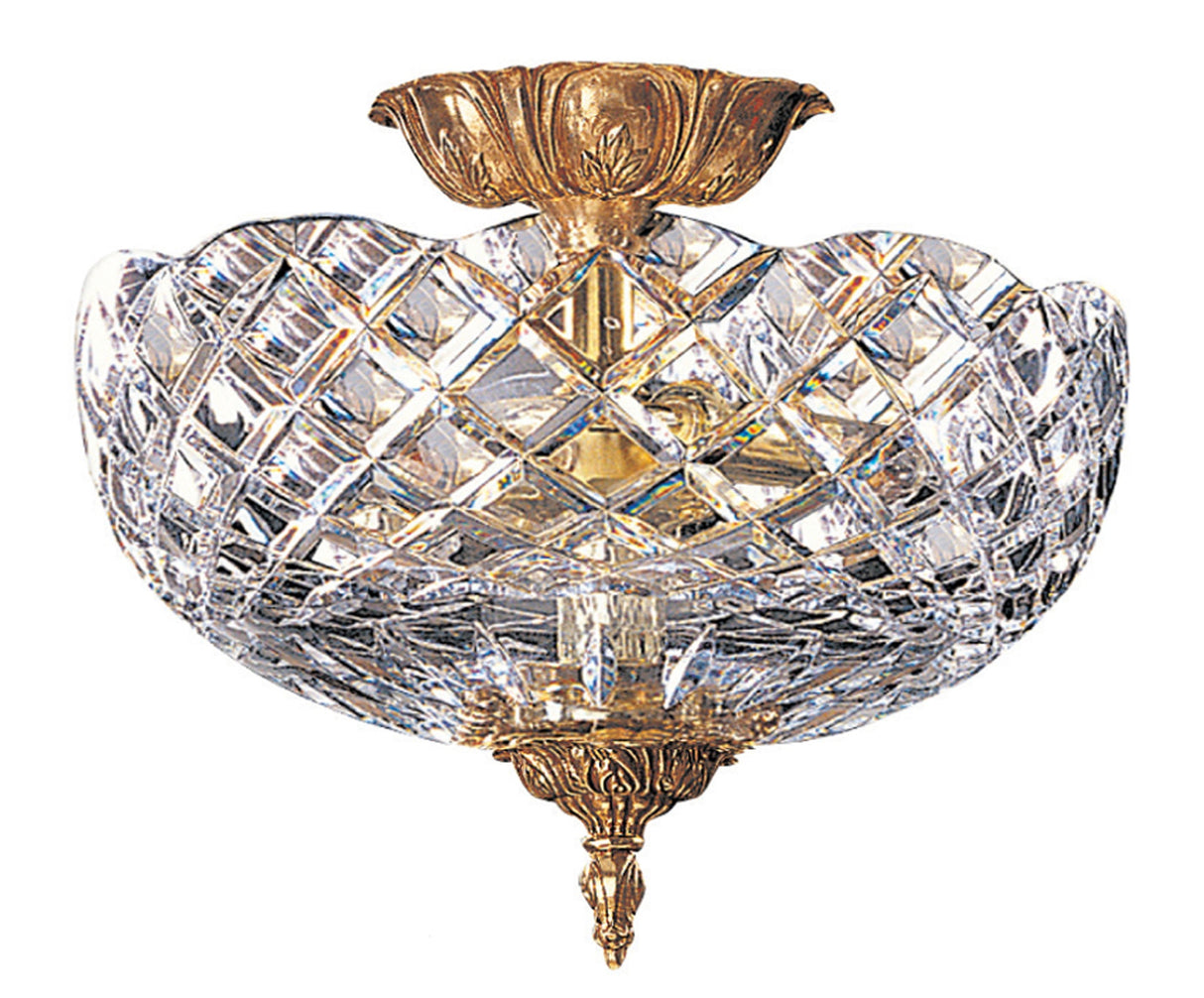 Crystorama 2 Light Olde Brass Semi Flush Mount IV 67-CT-OB