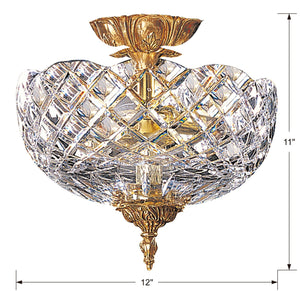 Crystorama 2 Light Olde Brass Semi Flush Mount IV 67-CT-OB