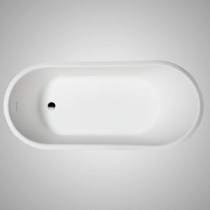 New England Home Goods 67" Kennebunk Solid Surface Stone Resin Slipper Freestanding Pedestal Bathtub