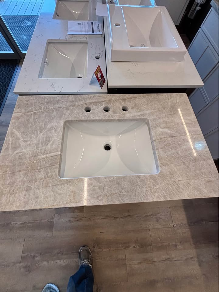36” Oslo Oak Vanity w/ Taj Mahal Top