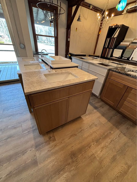 36” Oslo Oak Vanity w/ Taj Mahal Top
