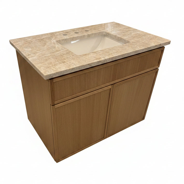 36” Oslo Oak Vanity w/ Taj Mahal Top