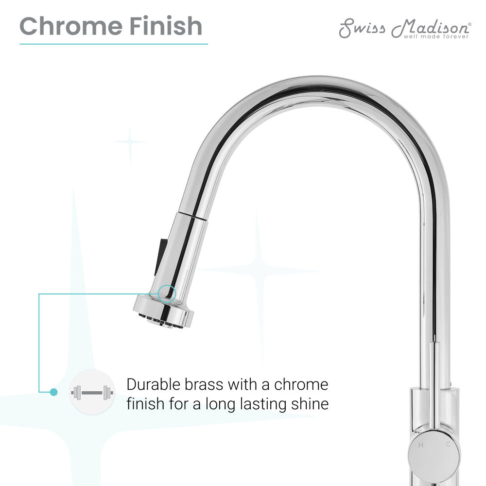 Nouvet Single Handle, Pull-Down Kitchen Faucet in Chrome