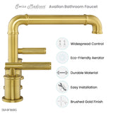 Avallon 8 in. Widespread, Sleek Handle, Bathroom Faucet in Brushed Gold