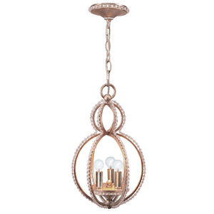 Garland 3 Light Crystal Bead Distressed Twilight Mini Chandelier 6760-DT