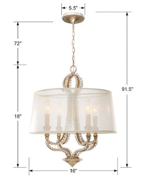 Garland 4 Light Distressed Twilight Crystal Bead Mini Chandelier 6764-DT