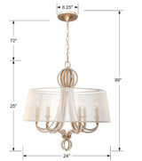 Garland 6 Light Distressed Twilight Chandelier 6767-DT